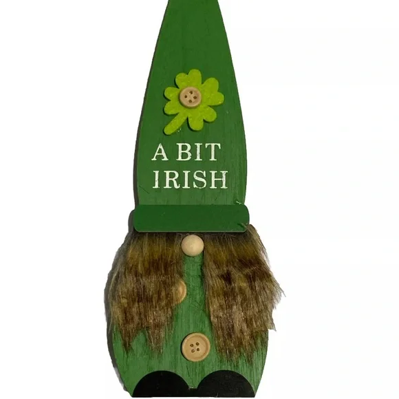 2 Piece Decorative St. Patrick’s Day Wooden Tabletop Decorations 9 Inches Tall - Picture 3 of 4